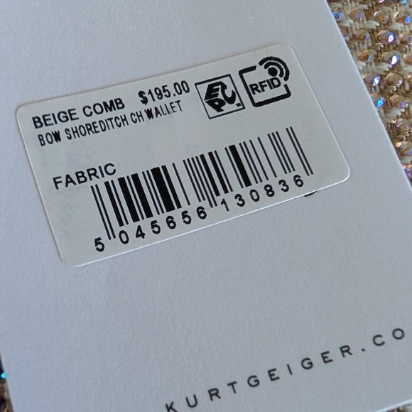 Kurt Geiger London Shoredicht Bow Wallet Beige Comb Shoulder Rightstone Bag New - Picture 11 of 15